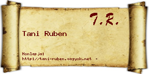 Tani Ruben névjegykártya